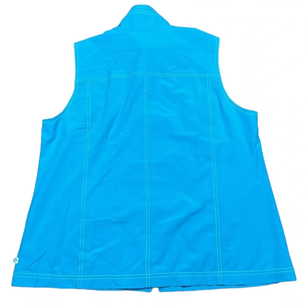 CHICOS ZENERGY: Teal Blue Athletic Vest & Capri Pant Set -Size 2/3 Large/XL